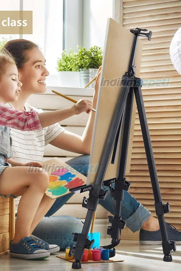 Portatif Metal Şövale Çizim Şövalesi, Çantalı Dayanıklı Katlanabilir ve Hafif Şövale, Açık Hava Yağlı Boya için Guaj Çizimi - Indirimsepeti