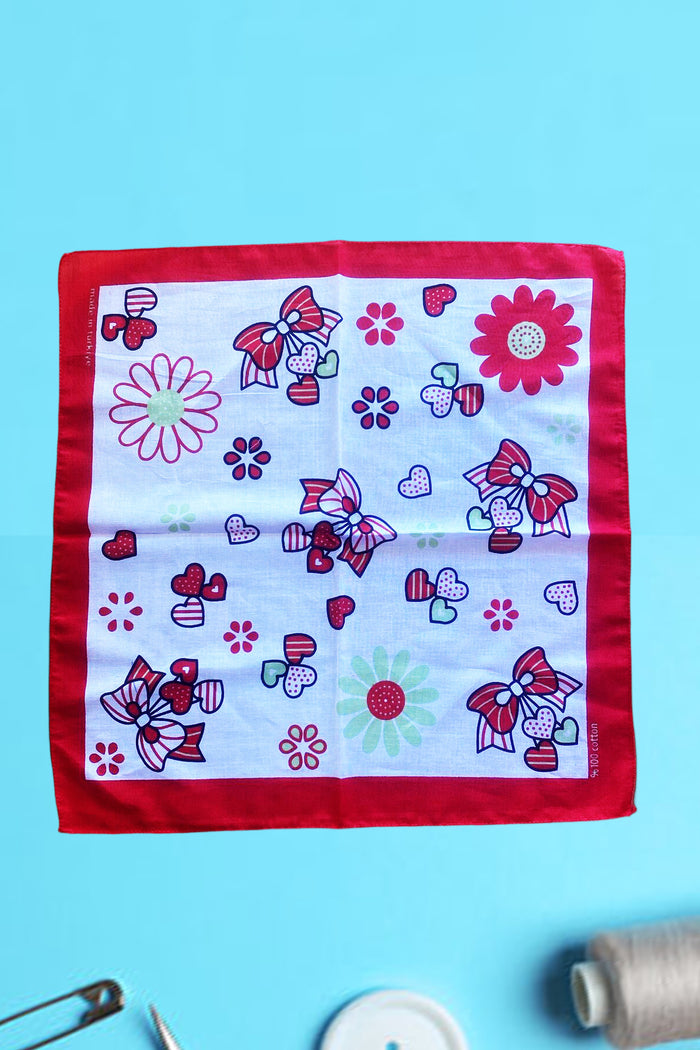 Çiçek Tatlı Desenli Pamuklu Kare Eşarp Nefes Alabilir Boyun Eşarp Günlük Güneş Koruyucu 4 Adet - Indirimsepeti