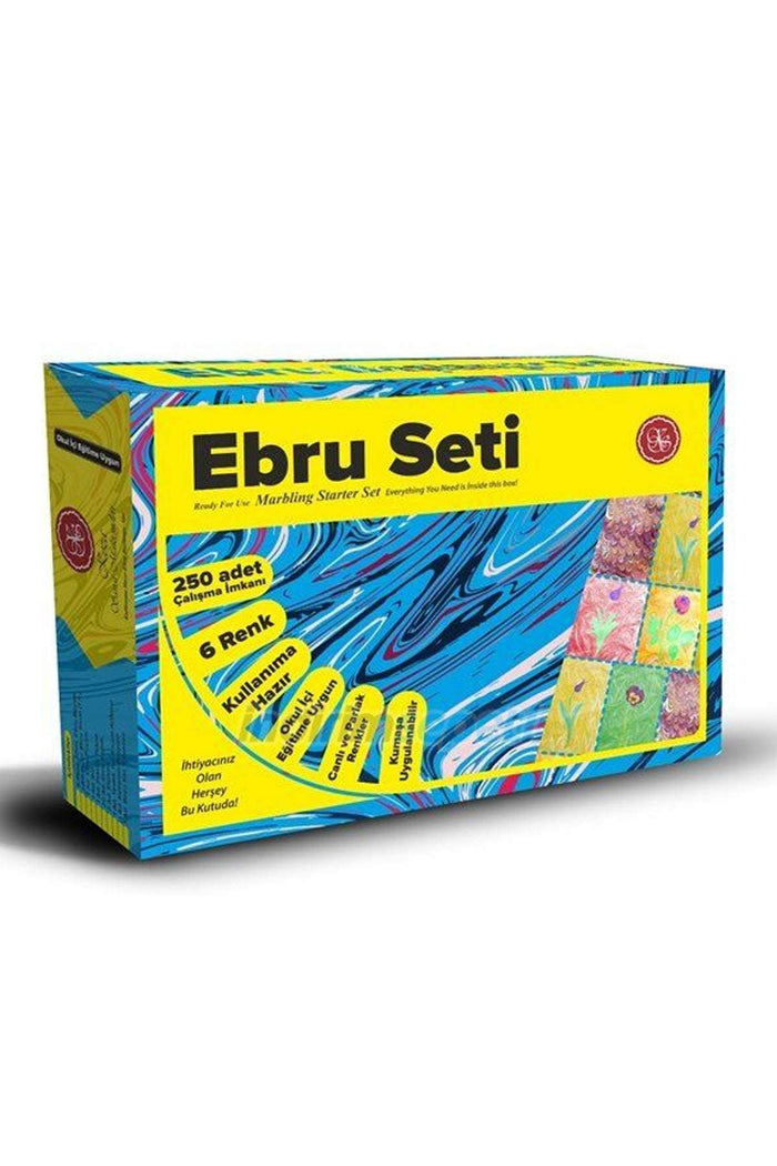 Koza Ebru Sanat Kiti Başlangıç Seti 18 Parça Ebru Boyama Kiti A4 8 Renk Kutulu - Indirimsepeti