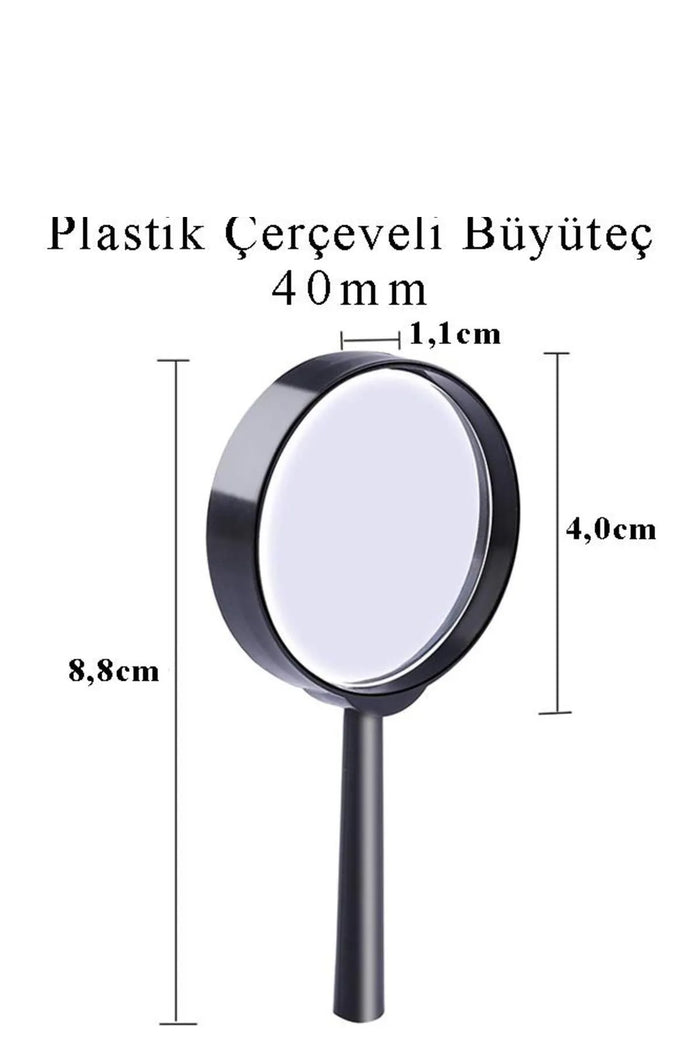 Büyüteç 40 mm 1 Adet Plastik Sap Çerçeveli Büyüteç Merçek Okul Büro Ofis - Indirimsepeti