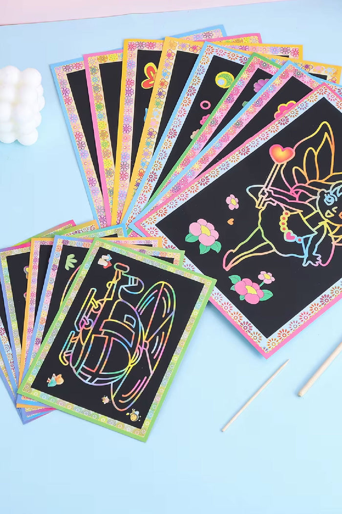 Boyama ve Kazıma Kağıdı Siyah Çizim Kağıdı 20x26 cm A4 1 Adet - Indirimsepeti