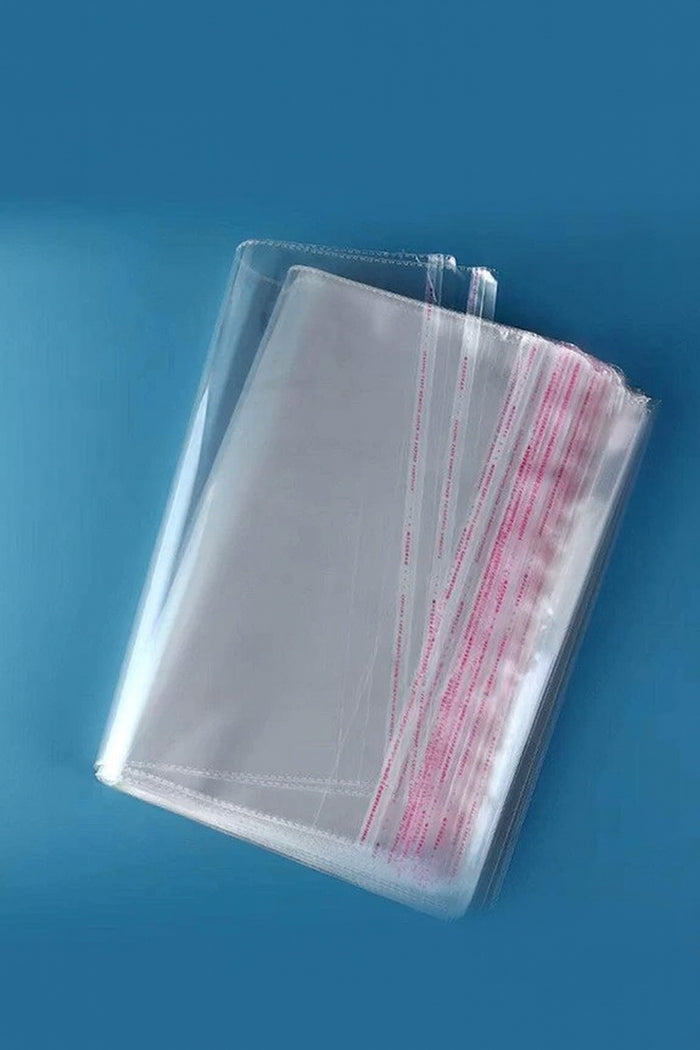 25 Adet 40*60 Cm Bantlı Yapışkanlı Şeffaf OPP Jelatin Poşet Çeyiz Poşeti ( 40x55+5)