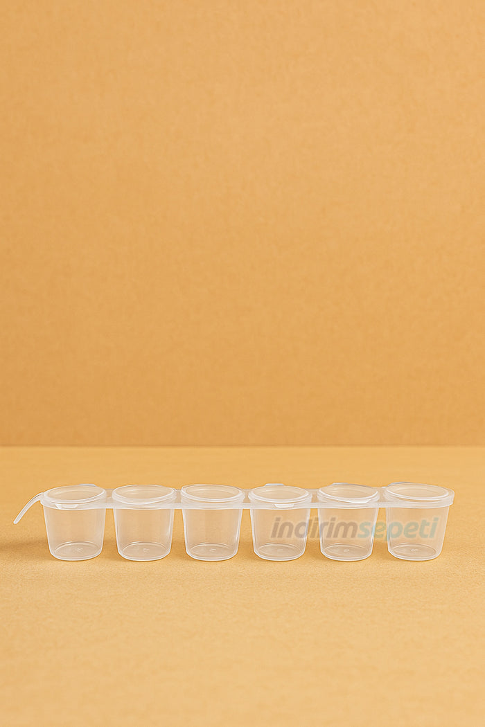 25 ml cc Kapasiteli Pratik Plastik Boya Kutusu – 6'lı Şerit 6x 20Ml 1 Adet - Indirimsepeti