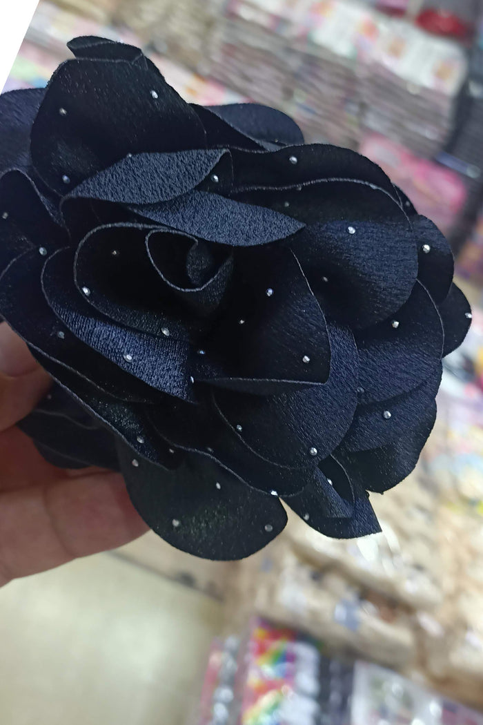 Büyük Boy Xxl Güllü Kadın Saç Toka Kumaş Güllü Mandal Toka - Indirimsepeti