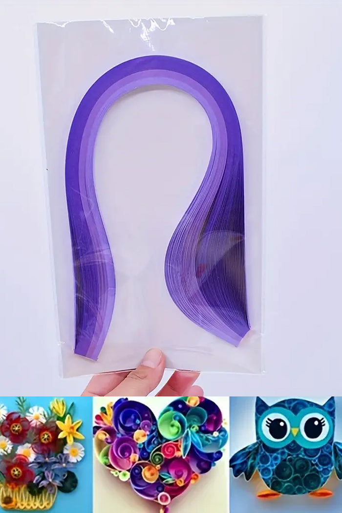 Quiling 100 adet Kağıt | 0.48cm*38.99cm - El Sanatları Kağıt Katlama, Kıvırma Sanatı, Quilling Mor - Indirimsepeti