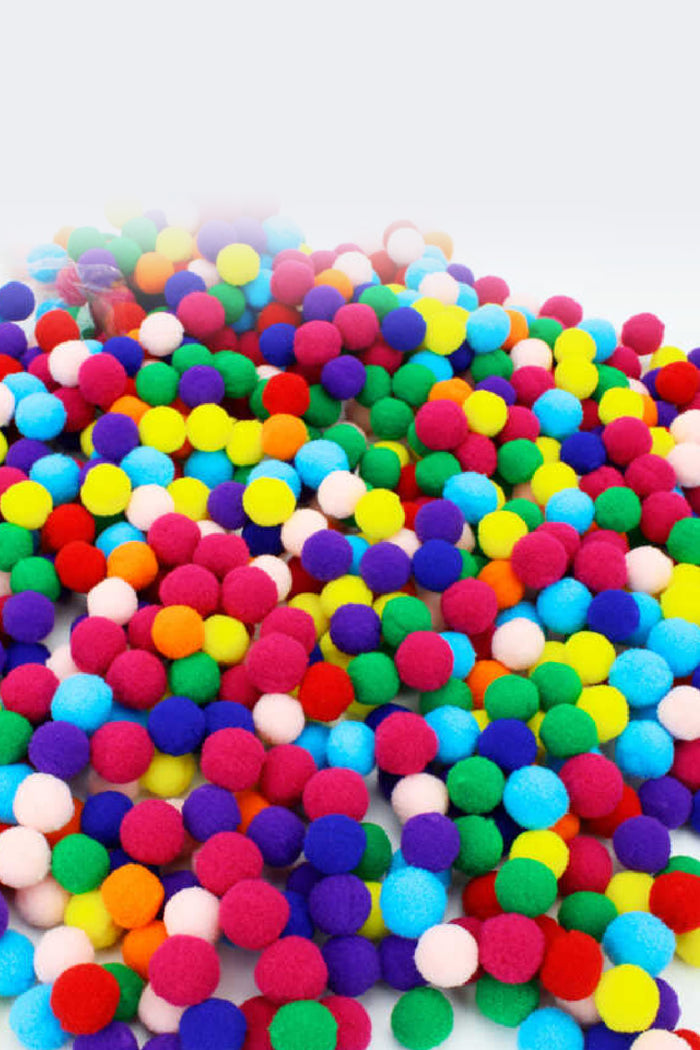 Renkli PonPon 10mm 1000'li Paket - Indirimsepeti