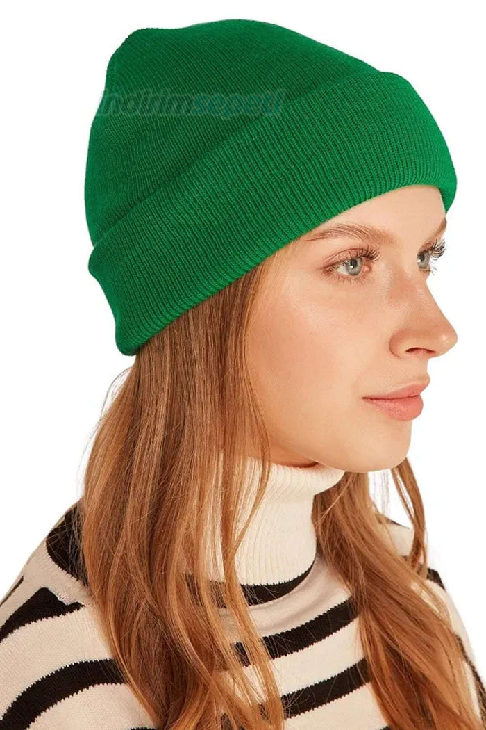 Bere Triko Örme Bay Bayan Katlamalı Sonbahar Kış Basic Yeşil - Indirimsepeti