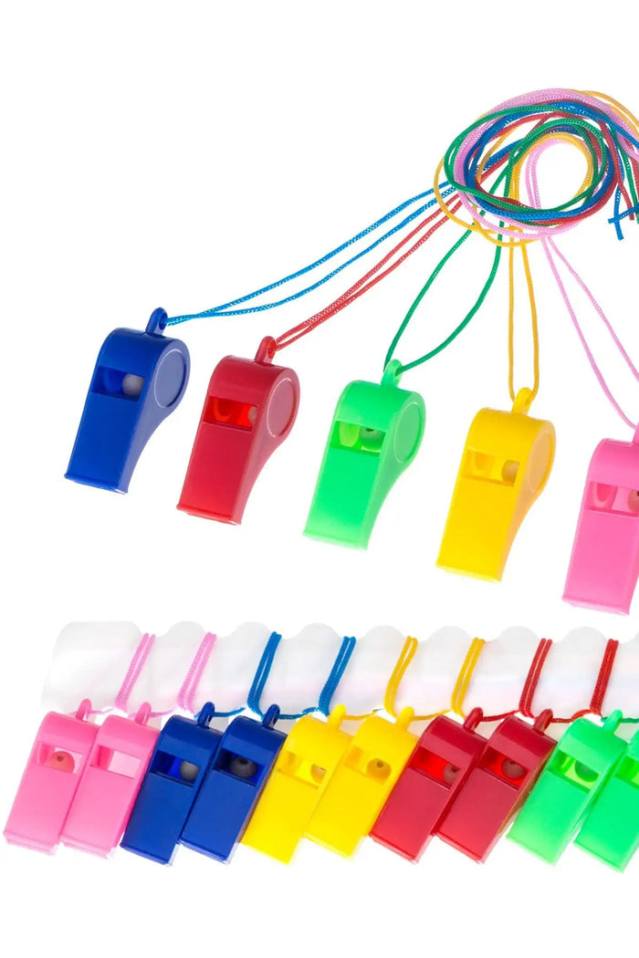 Plastik Renkli Deprem Düdük Boyundan Askılı 10 Adet - Indirimsepeti