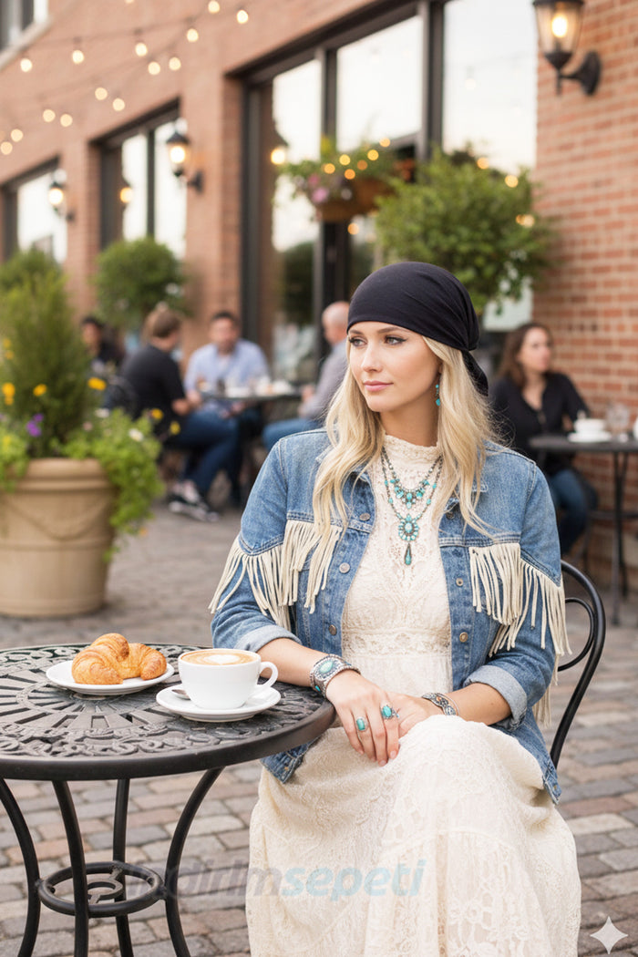 Siyah Pamuklu Bandana Fular – Sade, Katlanabilir & Çok Amaçlı Saç Aksesuarı 50x50 cm