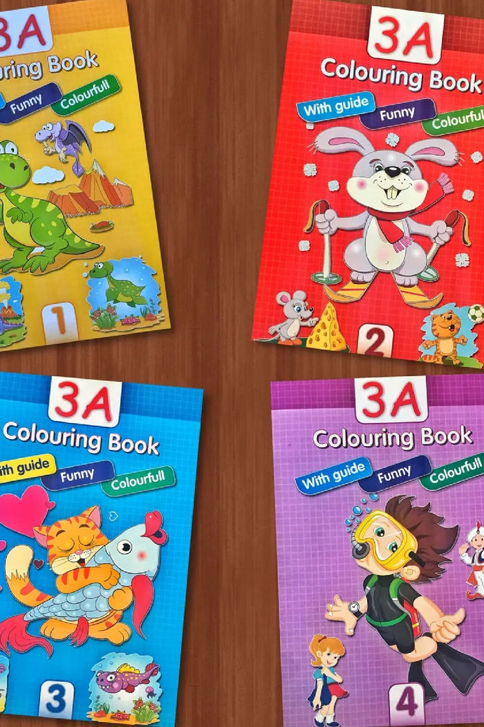 3a Eğlenceli Boyama Seti 4 Kitap ingilizce - Indirimsepeti