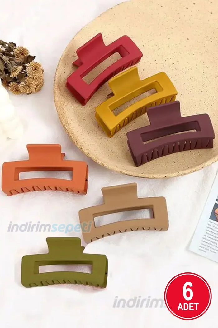 Kadın 6'lı Renkli Büyük Xl Mandal Toka Seti - Indirimsepeti