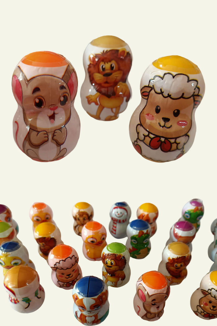 Hureggo Concept Sevimli Hacıyatmaz Resimli Mini Oyuncak hayvanlar alemi Dekoratif Masaüstü Stres Eğlence Hediye - Indirimsepeti