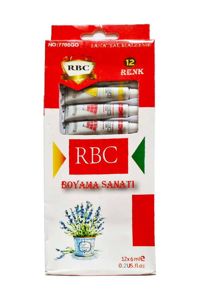 RBC Guaj Boya 12 Renk 6ml Tüp 1 Paket 12 Li Guaj Boya Seti Sanatsal Boya - Indirimsepeti