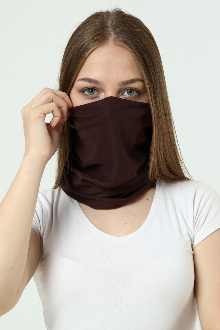 Buff Dikişsiz Boyunluk Maske Baf Bandana Saç Bandı Kamp Aksesuar Kahve Düz - Indirimsepeti