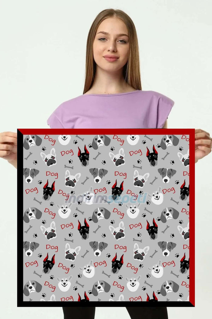 Dost Dog Köpek Desenli Saten Kumaş Fular Parlak ve Soft ipeksi Bandana Friendly Dog Patterned Dog - Indirimsepeti