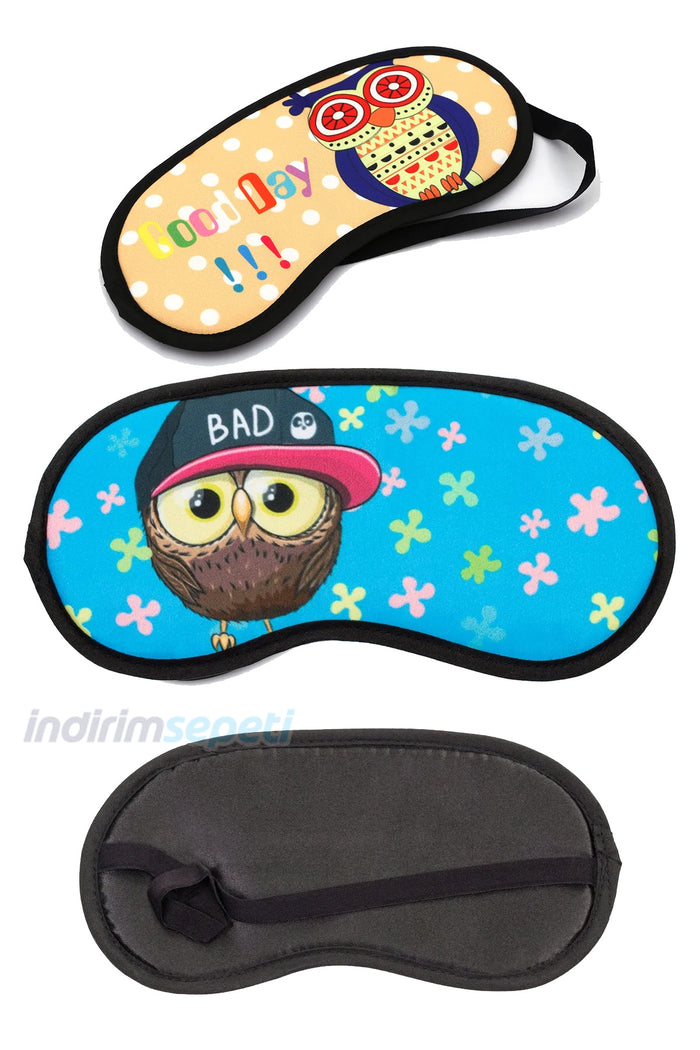Göz Bandı Uyku Gözlüğü Sleeping Strip Yıkanabilir Uyku Maskesi Baykuş Karışık 1 Adet - Indirimsepeti