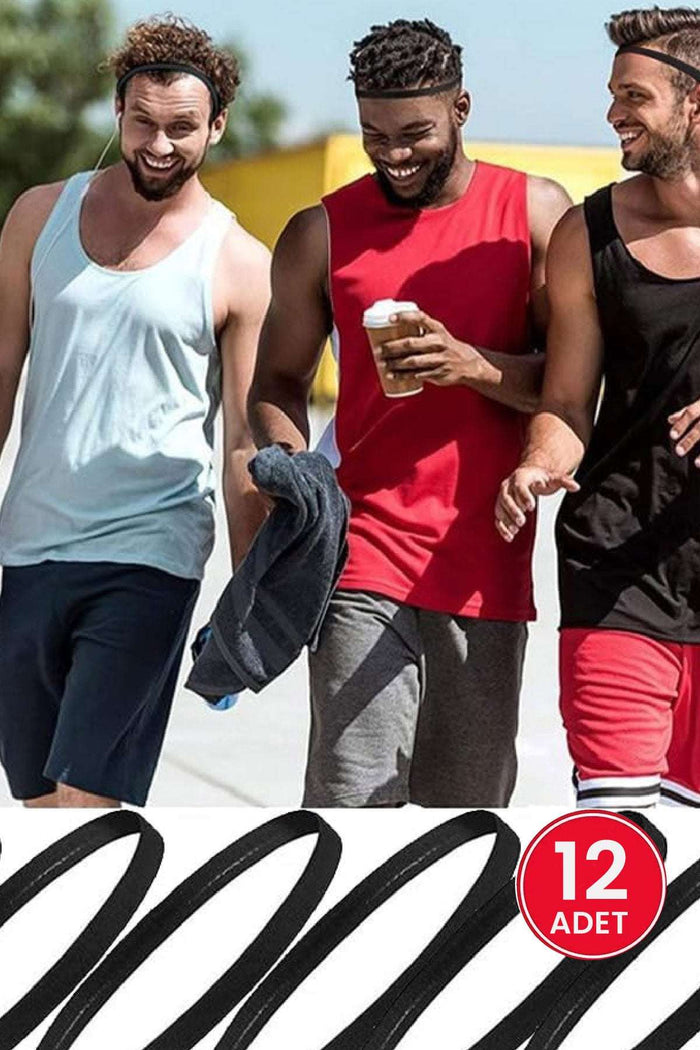 Sporcu Saç Bandı – Yoga & Fitness Lastik Bant 12 Adet Renkli Renk - Indirimsepeti