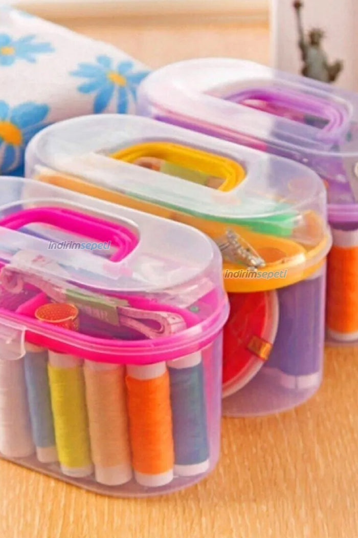 Özel Kutulu 39 Parça Mini Dikiş Seti Iğne Iplik Balıkçı Makas Yüzük - Indirimsepeti