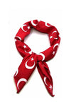 Türk Bayrağı Ay Yıldız Desenli Kırmızı Bandana Fular Pamuklu
