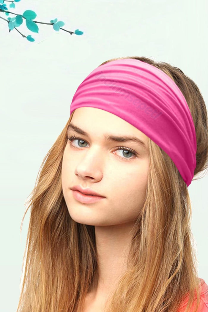 Saç Bandı Bandanası Bahar ve Yaz Boho Stili, Lastikli Esnek Bandı, Plaj ve Seyahat Fuşya - Indirimsepeti