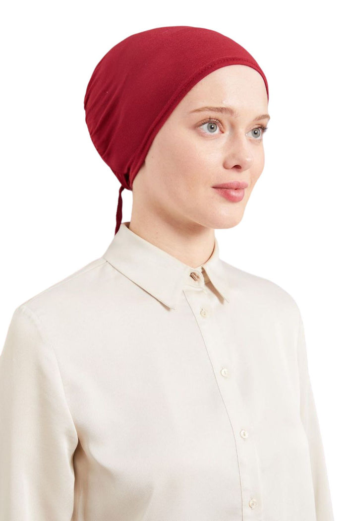 Kadın Tesettür Dikişsiz Penye Bone Bordo - Indirimsepeti