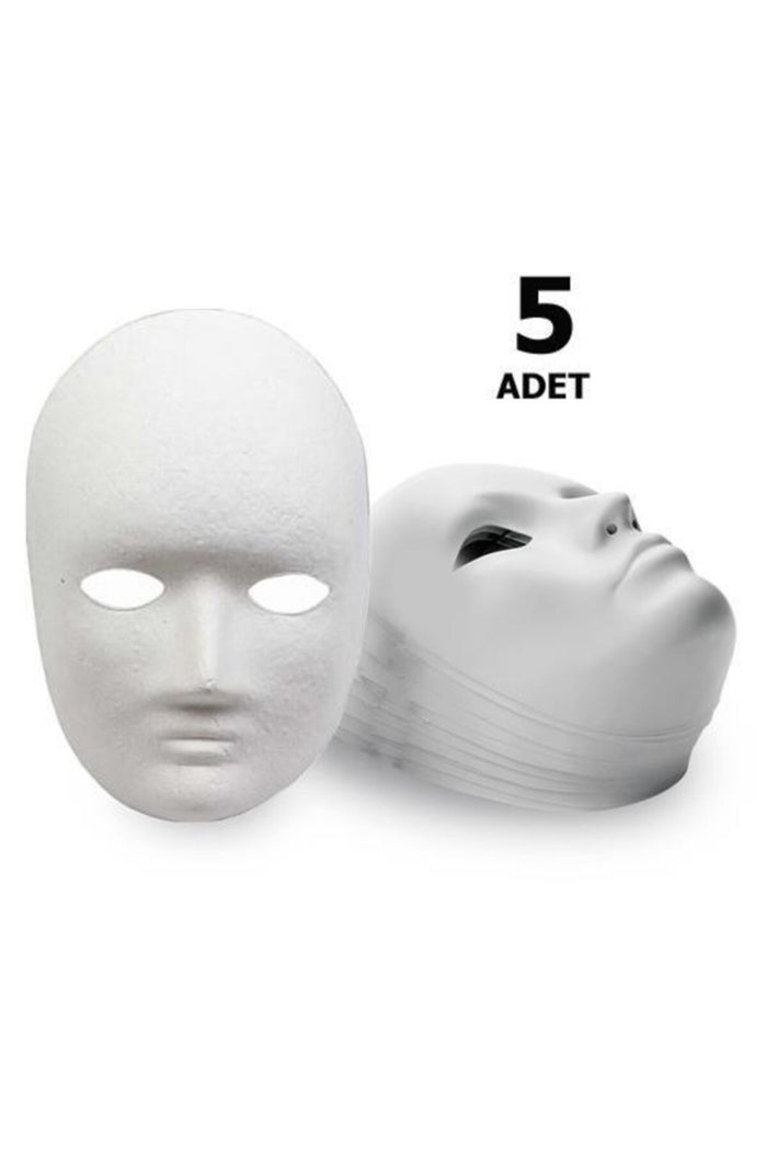 5 Adet, Karton Maske, Boyanabilir, Eğitici Maske Boyama, Etkinlik ve Hobi Maskesi - Indirimsepeti