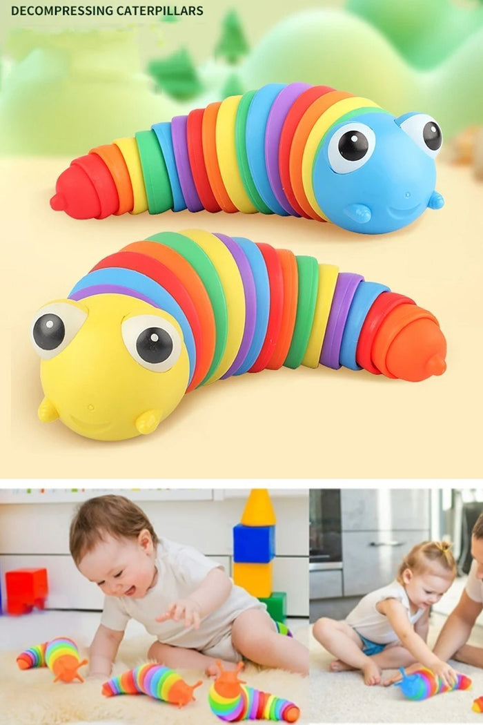 Tırtıl Şekilli Eğitici Oyuncak Renkli Duyusal Eğitici Rahatlatıcı Sesli Oyuncak - Indirimsepeti