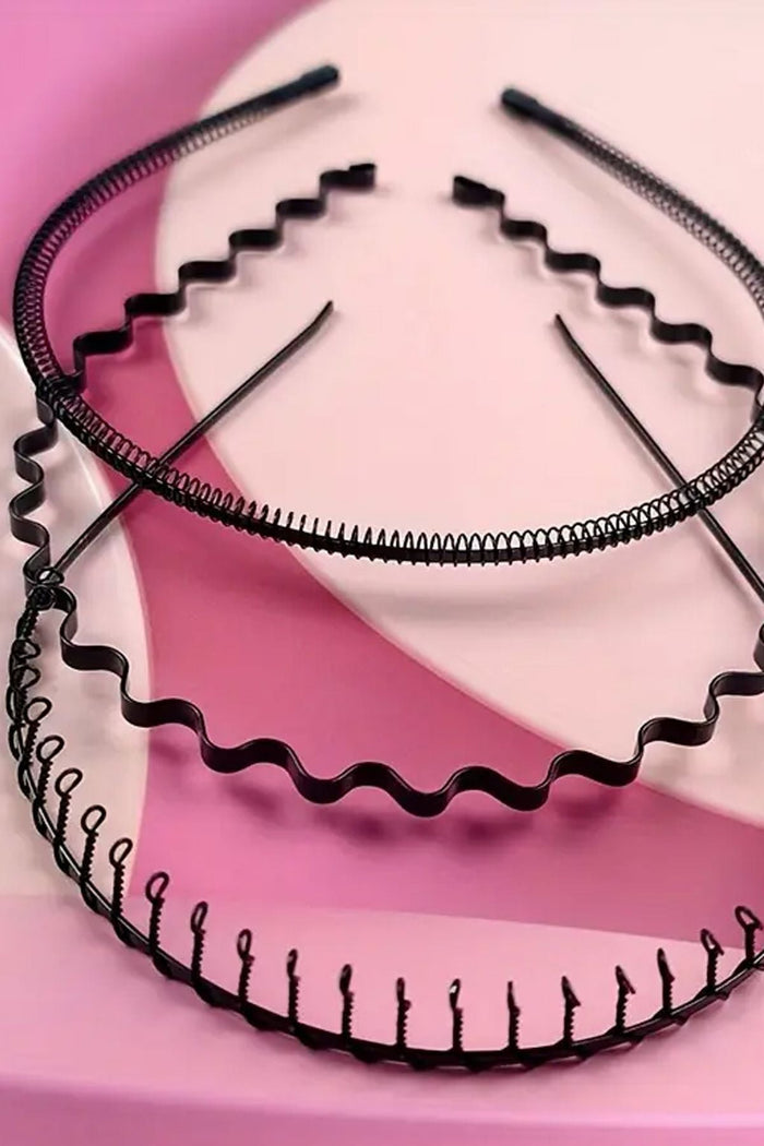 Sporcu Saç Bandı, Yay Zigzag,taç Yaylı taç Taraklı Taç ,3 Trend Set Unisex - Indirimsepeti