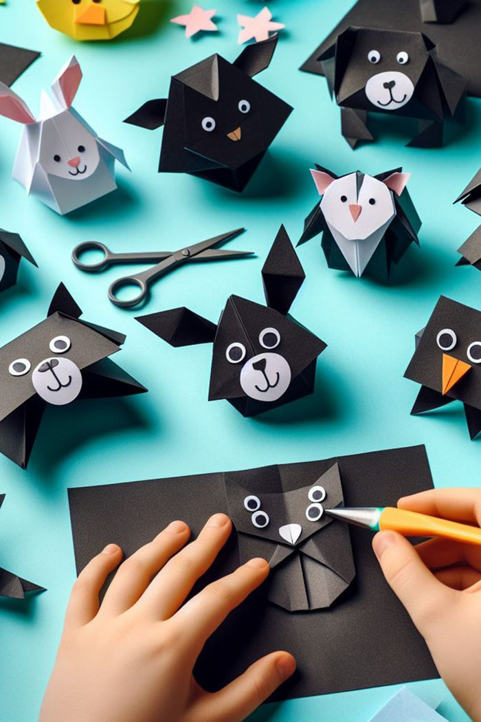 Origami Kağıdı, 30 Adet Siyah Renk 15x15cm Origami Set 30 adetli Paket - Indirimsepeti