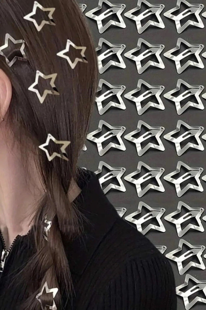 Yıldız Çıt Çıt Toka Gümüş Renk Y2K Star Yıldız Toka Çıtçıtlı  Yıldızlı Çıtçıt Toka Metal 20 Adet - Indirimsepeti