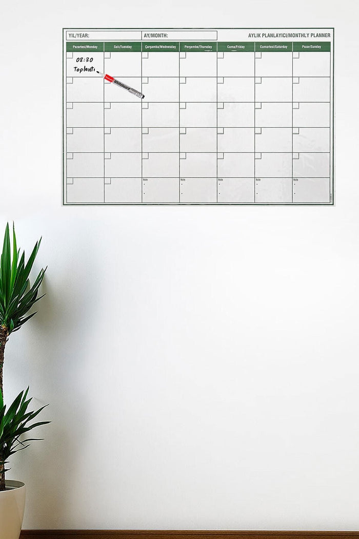 Manyetik Yapışkanlı Bir Aylık Program Planlayıcı Takvim 85x56 Cm - Indirimsepeti