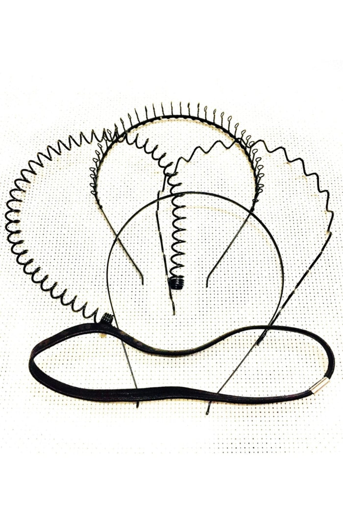 Sporcu Saç Bandı, Zigzag,taç Yaylıl,taç Taraklı Taç ,düz Tel Taç 5 Li Set Unisex - Indirimsepeti