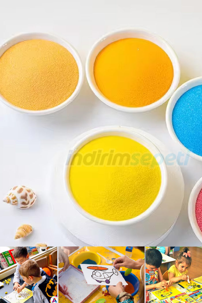 Renkli Kum Boyama Kumu 1000 Gram Sarı - Indirimsepeti