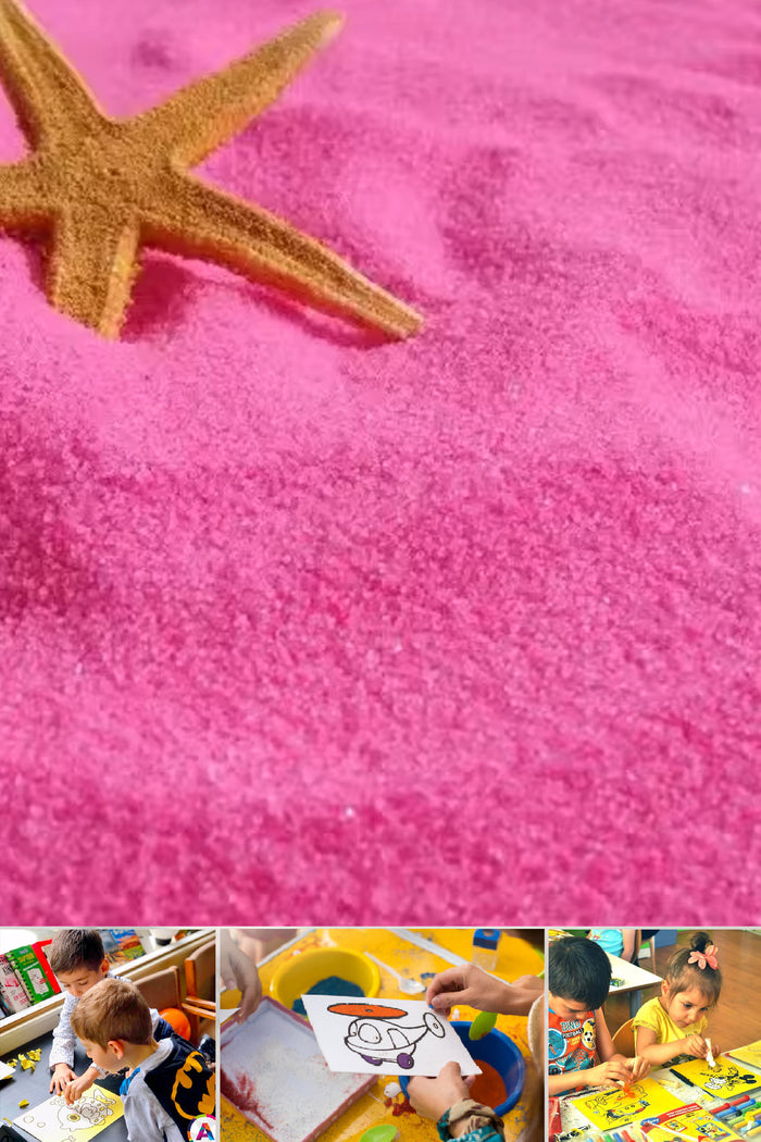 Renkli Kum Boyama Kumu 500 Gram Pembe - Indirimsepeti