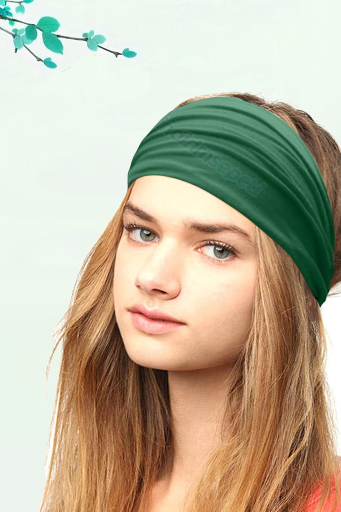 Saç Bandı Bandanası Bahar ve Yaz Boho Stili, Lastikli Esnek Bandı, Plaj ve Seyahat Yeşil - Indirimsepeti