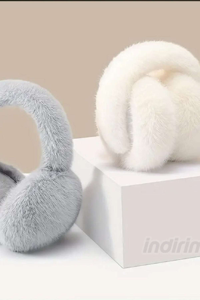 Trend Peluş Kulaklık Katlanır Model Soğuk Koruyucu Peluş Kalın Kışlık 2 Adet Beyaz Gri - Indirimsepeti