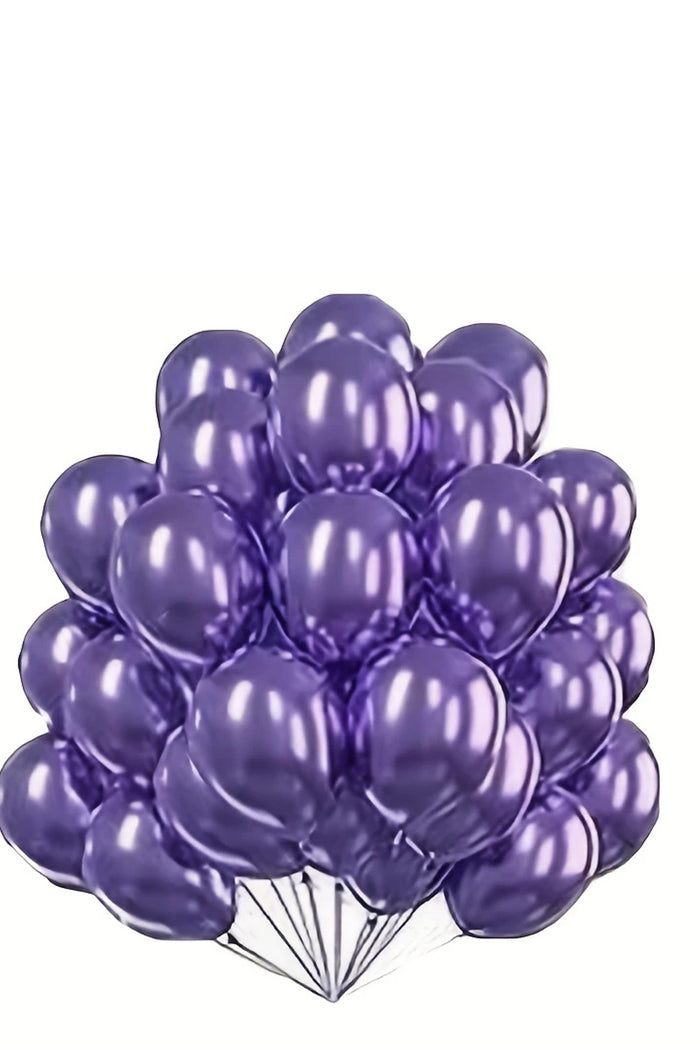 100 Adet Krom Mor Pruple Renk Aynalı Balon Düğün, Nişan, Doğum Günleri, Parti, Mezuniyet - Indirimsepeti
