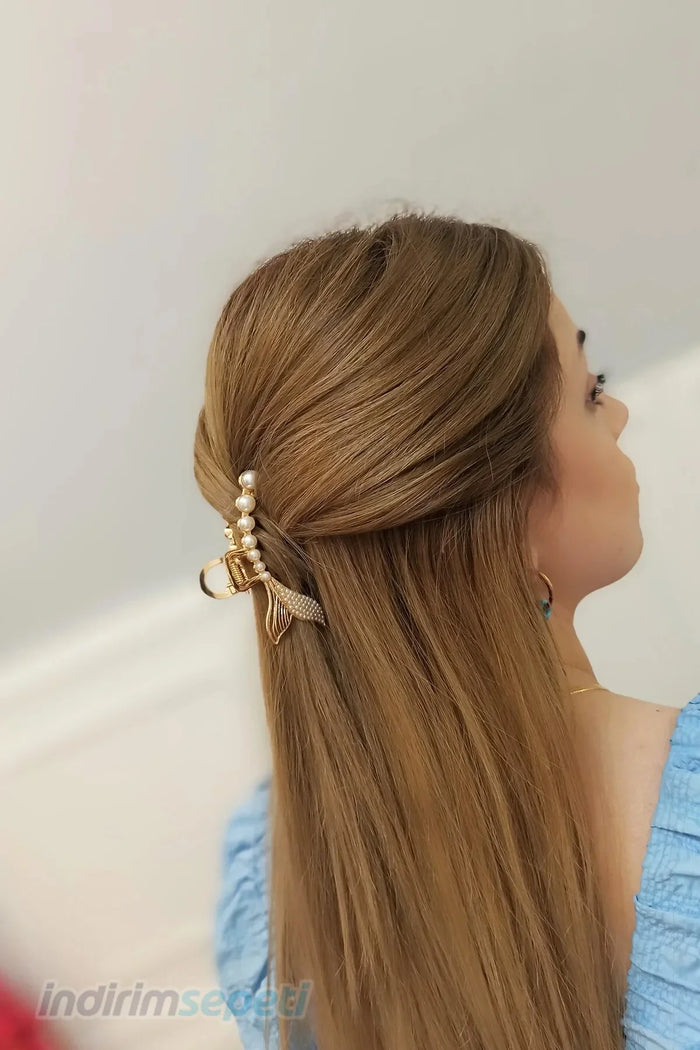 İncili Metal Mandal Toka Balık Model - Indirimsepeti