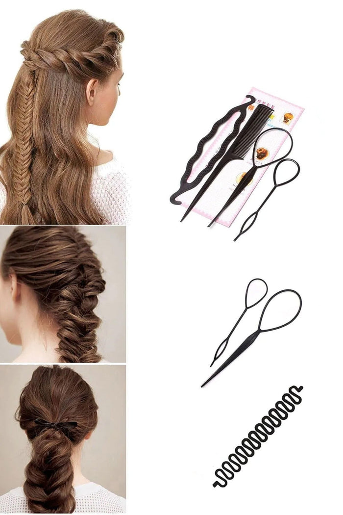 Saç Örme Aparatı Saç Örgü Yapma Seti 2 Farklı Paket 7 Parça - Indirimsepeti