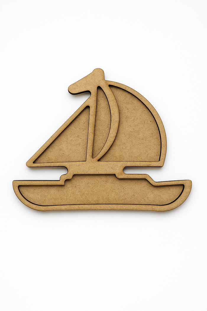 3D Yelkenli Figürü Ahşap Boyama Mozaik Etkinlik Çocuk Aktivite