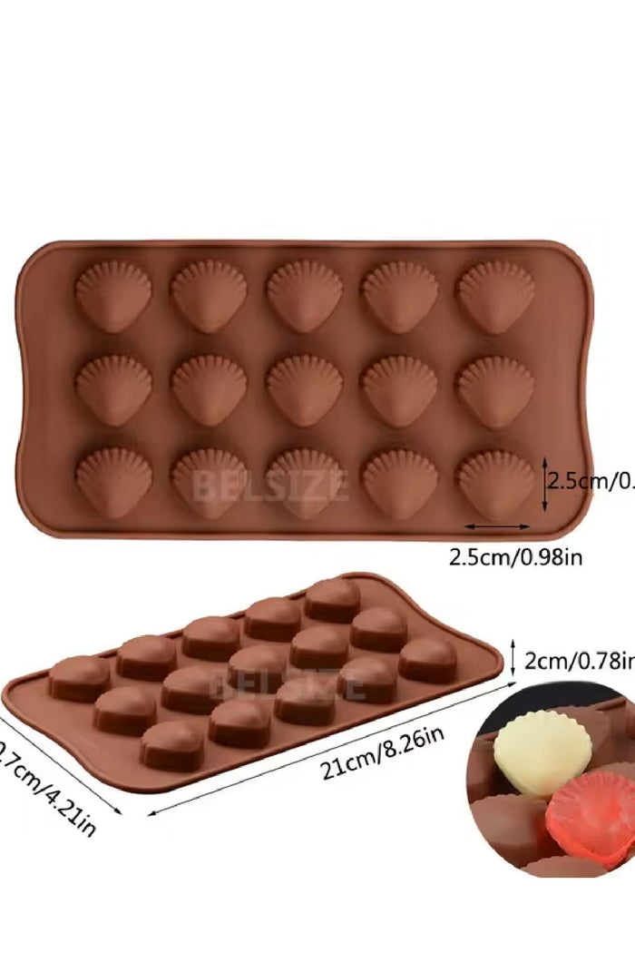 Çikolata Kalıbı Silikon Midye Kabuk Çikolata Kalıbı Istiridye Desenli - Indirimsepeti