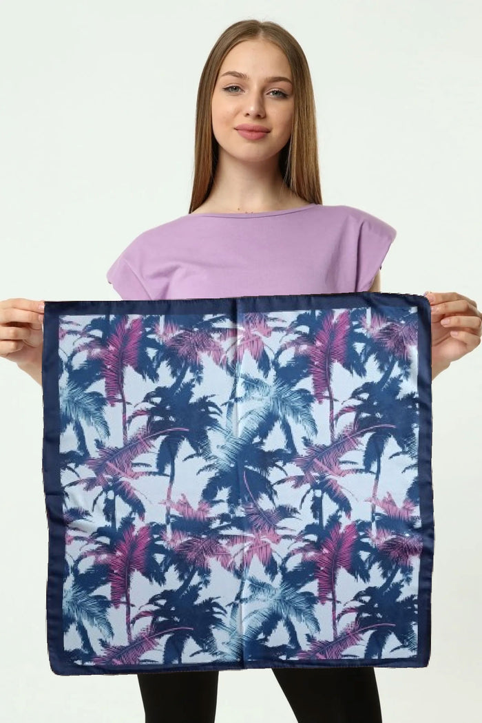 Fular Bandana Palmiye Renkli Desenli Rayon Viskon Saten - Indirimsepeti