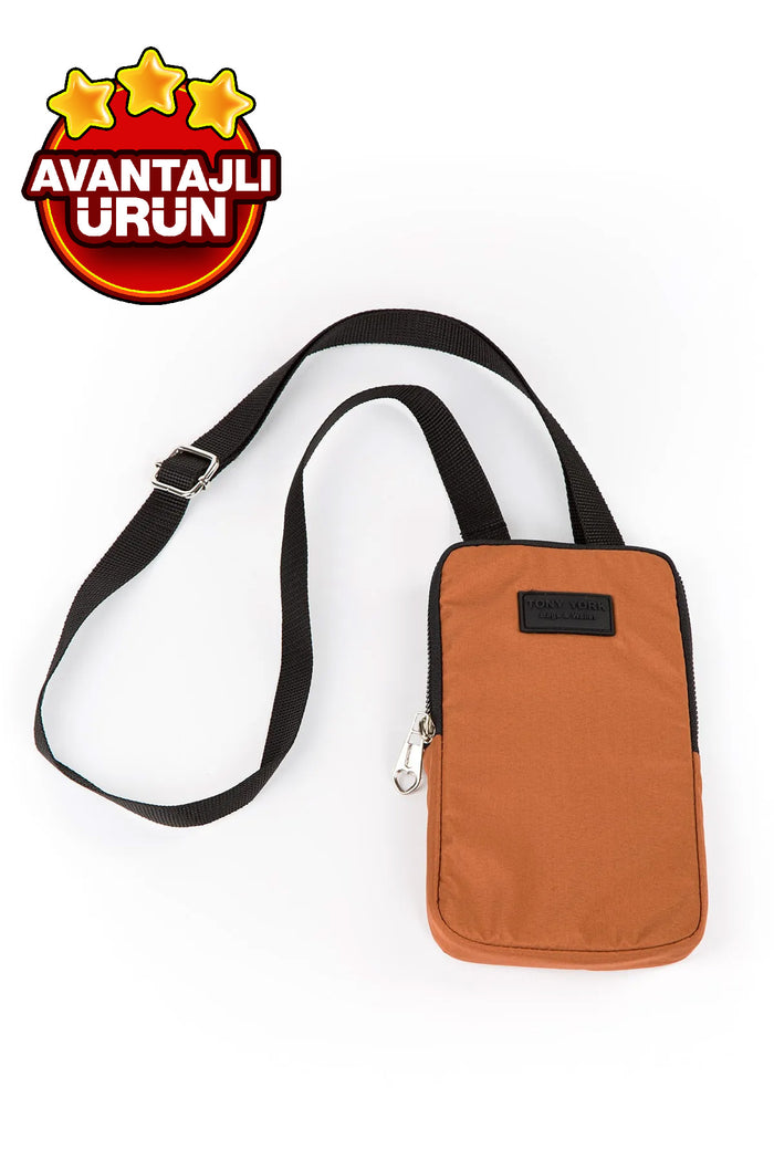 Kadın Çapraz Kullanılabilen Turuncu Bez Telefon Cüzdan Bozuk Para Çantası 20x 13cm - Indirimsepeti