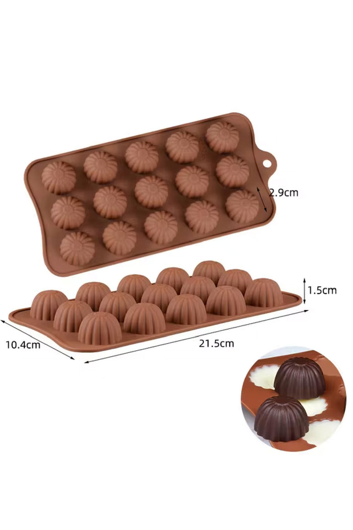 Spiral Şeker Çikolata Kalıbı, 15 Bölmeli Silikon Yeniden Kullanılabilir Yapışmaz El Yapımı Jöle Buz Küpü Fondan Tatlı Yapımı, Mutfak Pişirme Aparat - Indirimsepeti