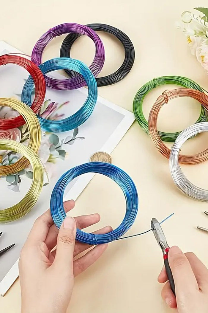 Renkli Alüminyum El Sanatları Teli 5 Metre 1 Adet | 1 mm Esnek Kaplama Metal Tel – Takı, Çiçek, Hobi ve Dekor Projeleri için