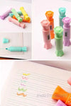 6 Adet Sevimli Taze Şeker Çantalı Çift Baş Kawaii Floresan Kalem Kanca Kalem Renkli - kalem