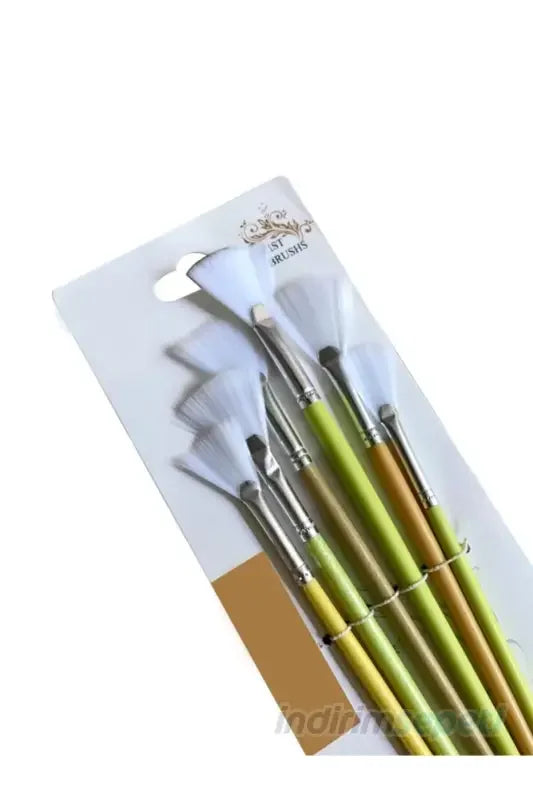 6'lı Yelpaze Fırça Seti Sanatsal Yağlı Boya Fırça Seti - Indirimsepeti