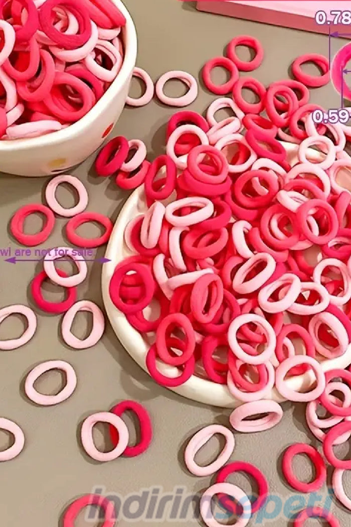 Kadın ve Çocuk Şeffaf Havlu Çantalı 100'lü Lastik Toka - Indirimsepeti