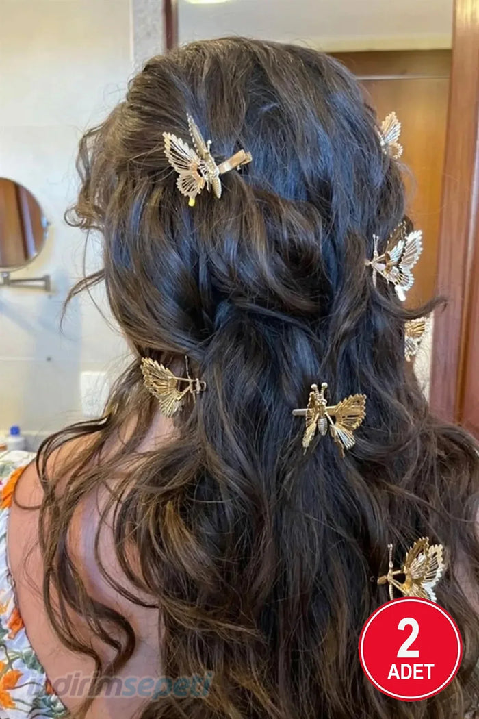 2'li Gold Hareketli Metal Kelebek Toka - Indirimsepeti