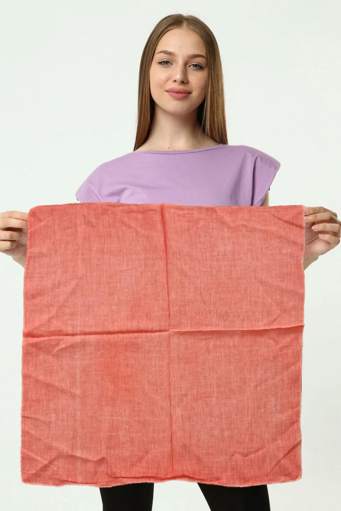 Turuncu Pamuklu kumaştan Bandana Desensiz DüzTuruncu Saç Aksesuar Fular - Indirimsepeti